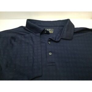 Jack Nicholson‎ Navy Blue Checked Short Sleeve Polo XL Men's Medium